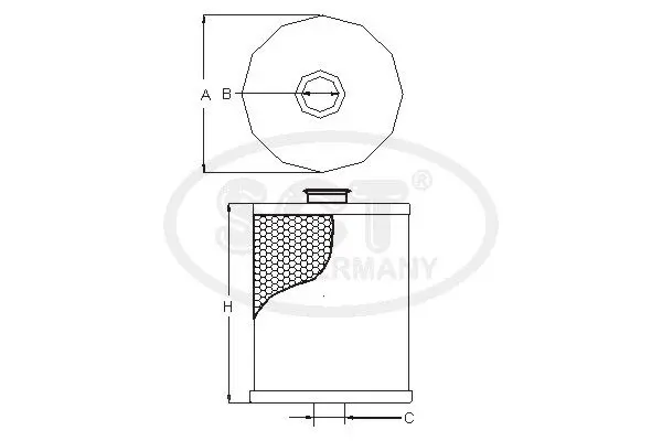 Handler.Part Hydraulic filter, steering system SCT SH4006 3