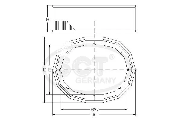 Handler.Part Air filter SCT SB091 3