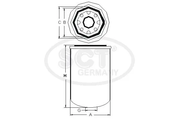 Handler.Part Air dryer cartridge, compressed-air system SCT STB8202 1