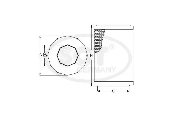 Handler.Part Secondary air filter SCT SW3815 2