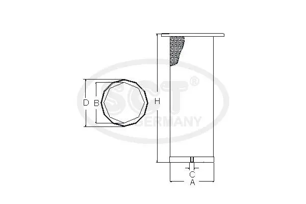 Handler.Part Secondary air filter SCT SW3834 1