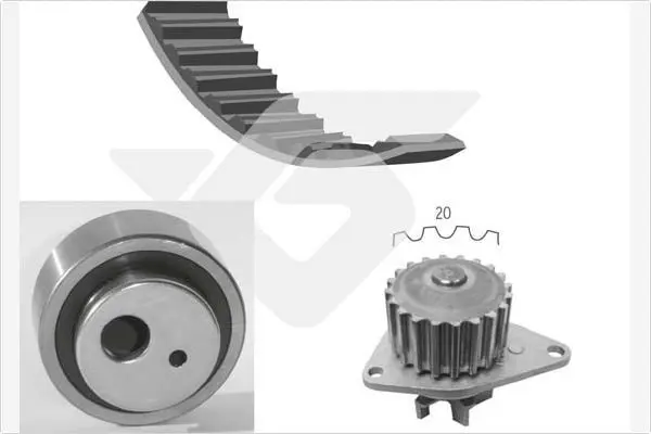 Handler.Part Water pump & timing belt set HUTCHINSON KH03WP05 1