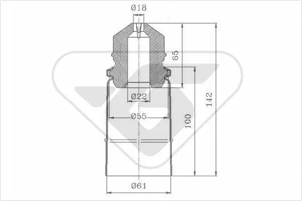 Handler.Part Dust cover kit, shock absorber HUTCHINSON KP076 1