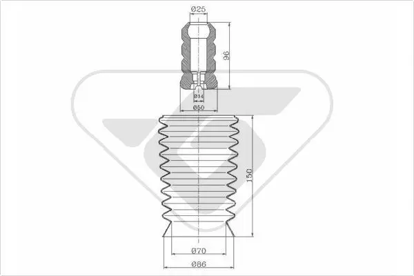 Handler.Part Dust cover kit, shock absorber HUTCHINSON KP071 1