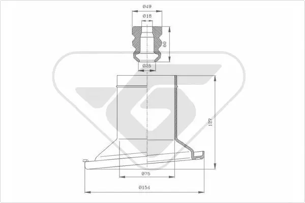 Handler.Part Dust cover kit, shock absorber HUTCHINSON KP093 1