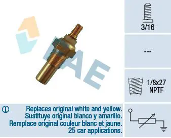 Handler.Part Sensor, coolant temperature FAE 32080 1