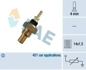 Handler.Part Sensor, coolant temperature FAE 32220 1