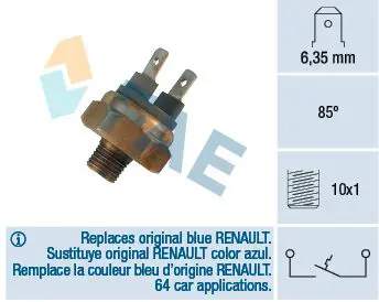 Handler.Part Temperature switch, coolant warning lamp FAE 35460 1