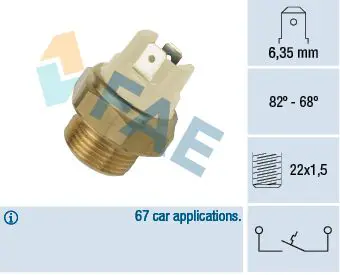 Handler.Part Temperature switch, radiator fan FAE 37050 1