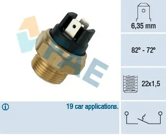 Handler.Part Temperature switch, radiator fan FAE 37380 1