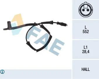 Handler.Part Sensor, wheel speed FAE 78027 1