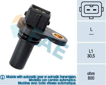 Handler.Part Rpm sensor, automatic transmission FAE 79008 1