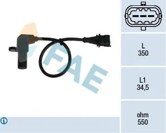 Handler.Part Rpm sensor, engine management FAE 79069 1