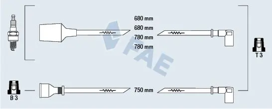 Handler.Part Ignition cable kit FAE 83750 1