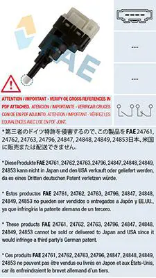 Handler.Part Brake light switch FAE 24761 1