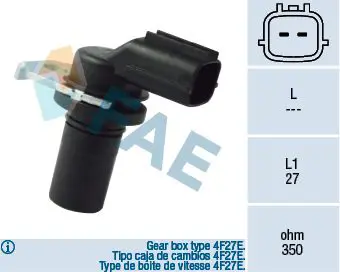 Handler.Part Rpm sensor, automatic transmission FAE 79136 1