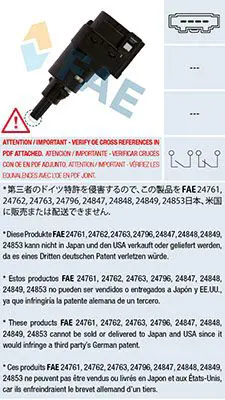 Handler.Part Brake light switch FAE 24763 1