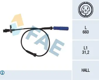 Handler.Part Sensor, wheel speed FAE 78045 1