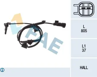 Handler.Part Sensor, wheel speed FAE 78110 1