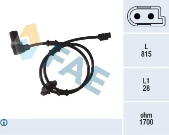 Handler.Part Sensor, wheel speed FAE 78075 1