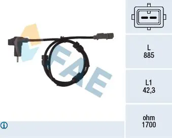 Handler.Part Sensor, wheel speed FAE 78091 1