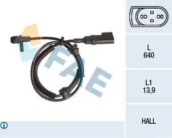 Handler.Part Sensor, wheel speed FAE 78145 1