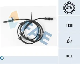 Handler.Part Sensor, wheel speed FAE 78159 1