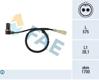 Handler.Part Sensor, wheel speed FAE 78349 1