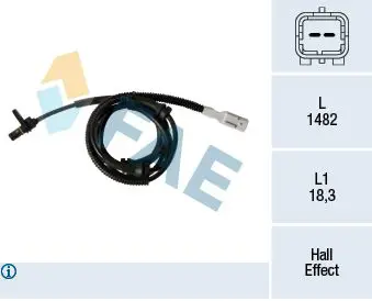 Handler.Part Sensor, wheel speed FAE 78308 1