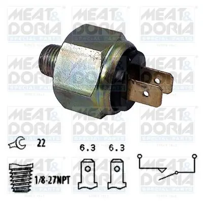 Handler.Part Brake light switch MEAT & DORIA 35018 1