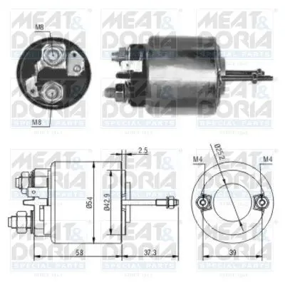 Handler.Part Solenoid switch, starter MEAT & DORIA 46009 1