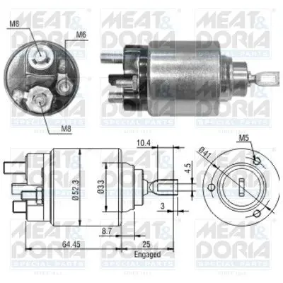 Handler.Part Solenoid switch, starter MEAT & DORIA 46043 1