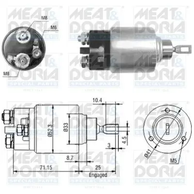 Handler.Part Solenoid switch, starter MEAT & DORIA 46044 1