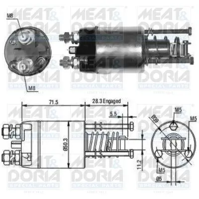 Handler.Part Solenoid switch, starter MEAT & DORIA 46046 1