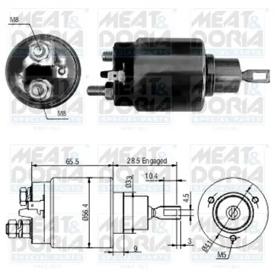 Handler.Part Solenoid switch, starter MEAT & DORIA 46068 1