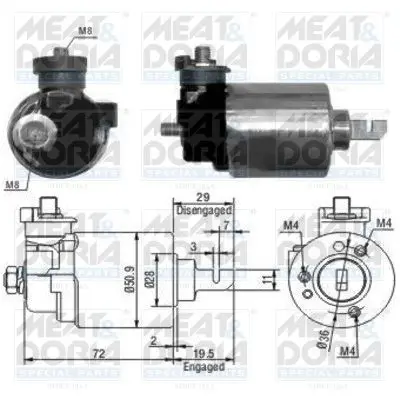 Handler.Part Solenoid switch, starter MEAT & DORIA 46079 1