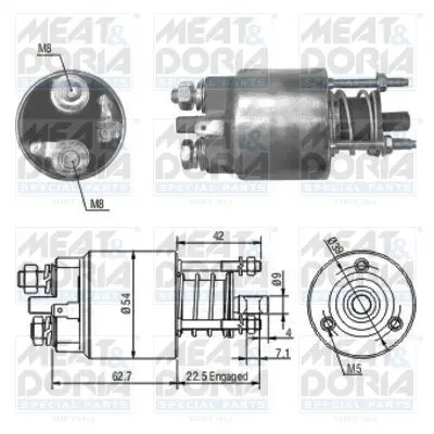 Handler.Part Solenoid switch, starter MEAT & DORIA 46081 1