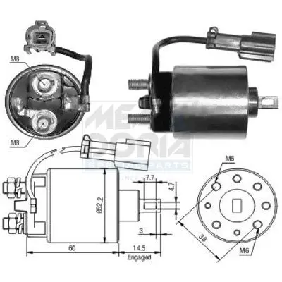 Handler.Part Solenoid switch, starter MEAT & DORIA 46090 1