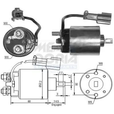 Handler.Part Solenoid switch, starter MEAT & DORIA 46091 1