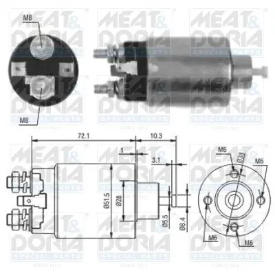 Handler.Part Solenoid switch, starter MEAT & DORIA 46095 1