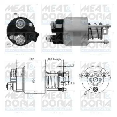 Handler.Part Solenoid switch, starter MEAT & DORIA 46101 1