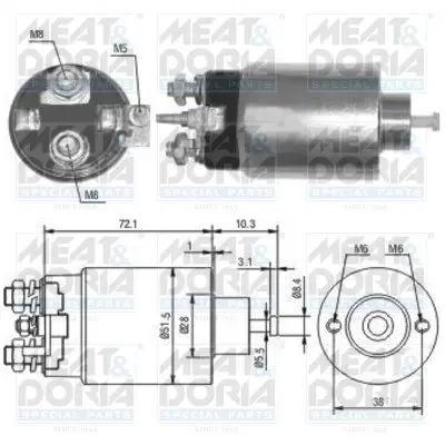 Handler.Part Solenoid switch, starter MEAT & DORIA 46141 1