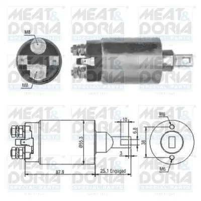 Handler.Part Solenoid switch, starter MEAT & DORIA 46143 1