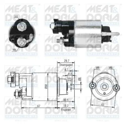 Handler.Part Solenoid switch, starter MEAT & DORIA 46149 1