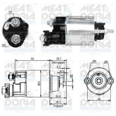 Handler.Part Solenoid switch, starter MEAT & DORIA 46163 1