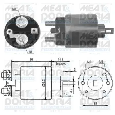 Handler.Part Solenoid switch, starter MEAT & DORIA 46174 1