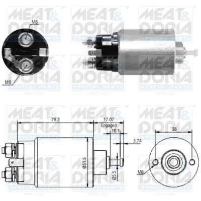 Handler.Part Solenoid switch, starter MEAT & DORIA 46177 1