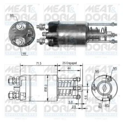 Handler.Part Solenoid switch, starter MEAT & DORIA 46188 1