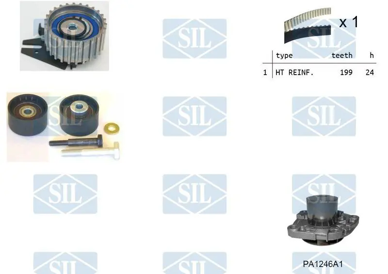 Handler.Part Water pump & timing belt set Saleri SIL K1PA1246A1 1