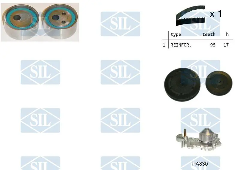 Handler.Part Water pump & timing belt set Saleri SIL K1PA830 1